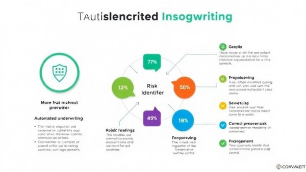 Diagram explaining automated underwriting with risk identifier.