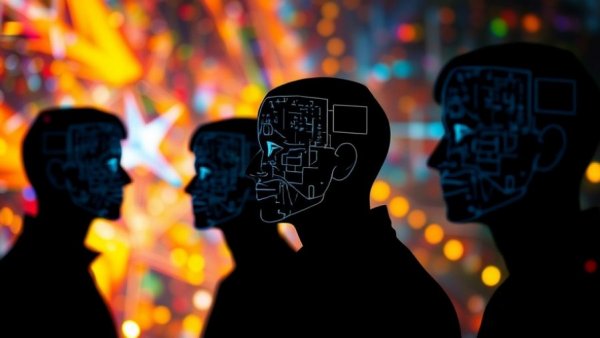 Facial recognition grid scanning silhouette at Disneyland