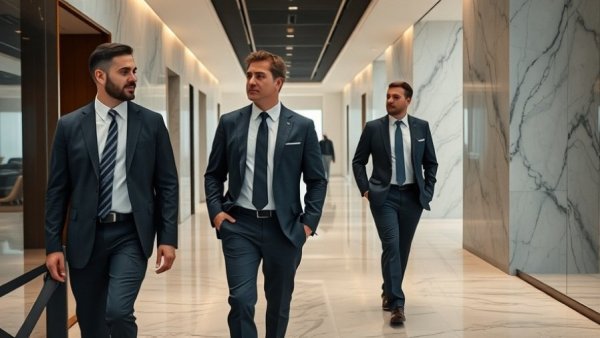 Business professionals in modern office, discussing OpenAI product strategy.