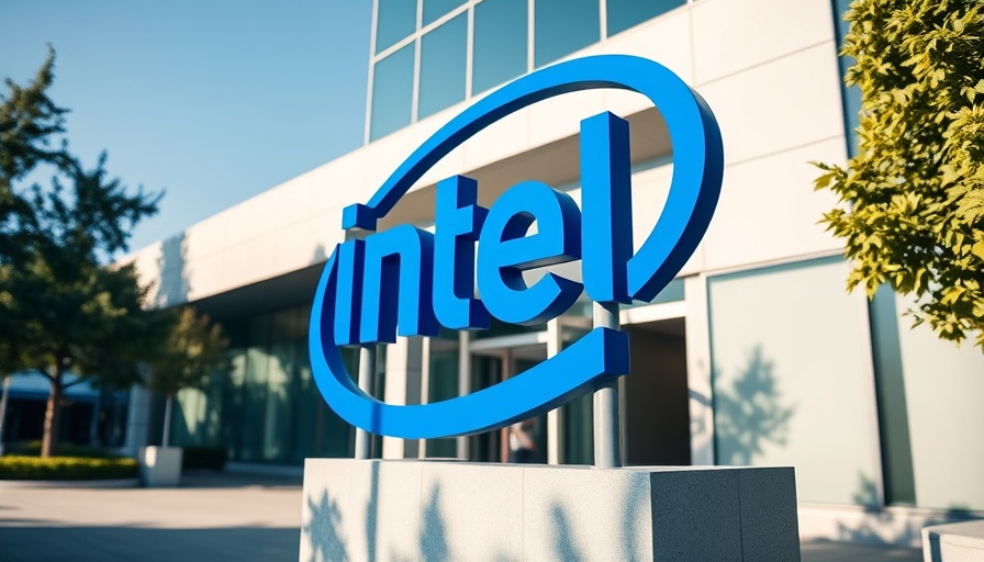 Intel logo in front of Robert N. Noyce Building entrance.