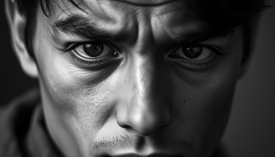 Close-up portrait of a person with focused gaze.