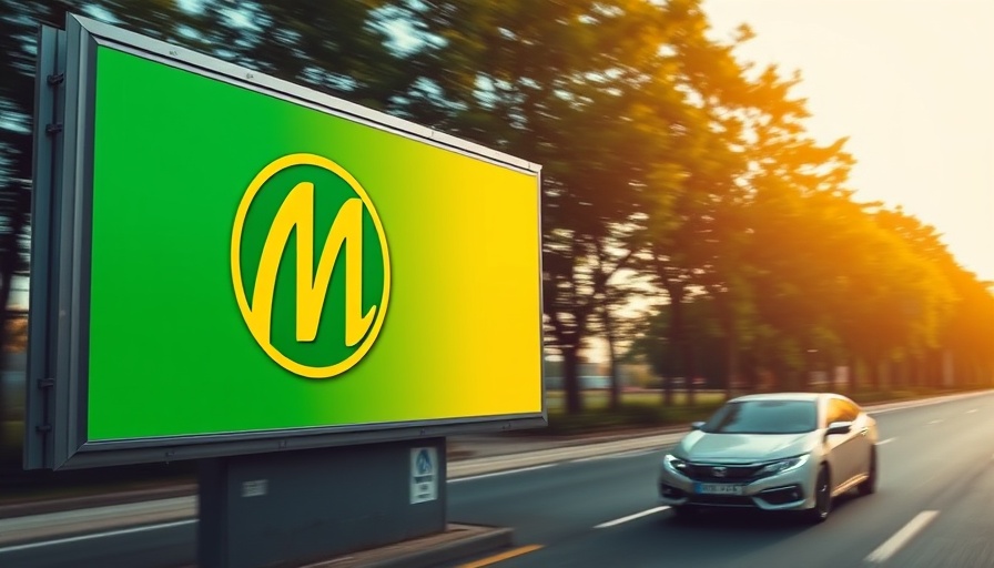 Stylized Meta billboard with halftone effect highlighting AI tools in business.