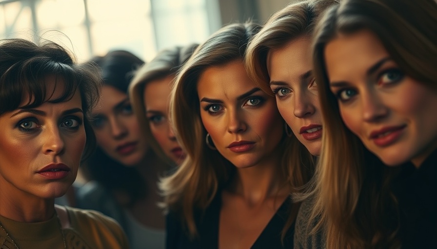 Dramatic cinematic photo of women with vintage style expressions.