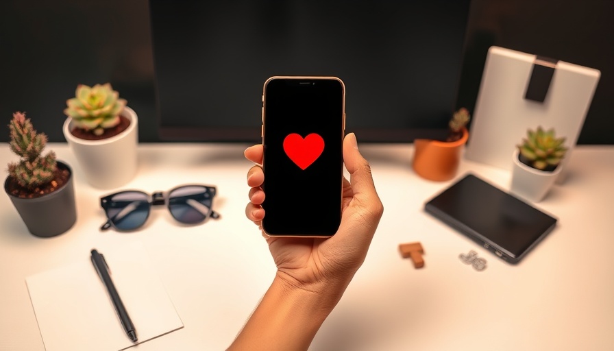 Social media SEO strategies concept with phone and desk items.