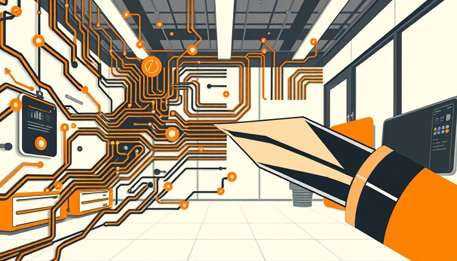 CHIPS program technology illustration merging circuits and pen nib