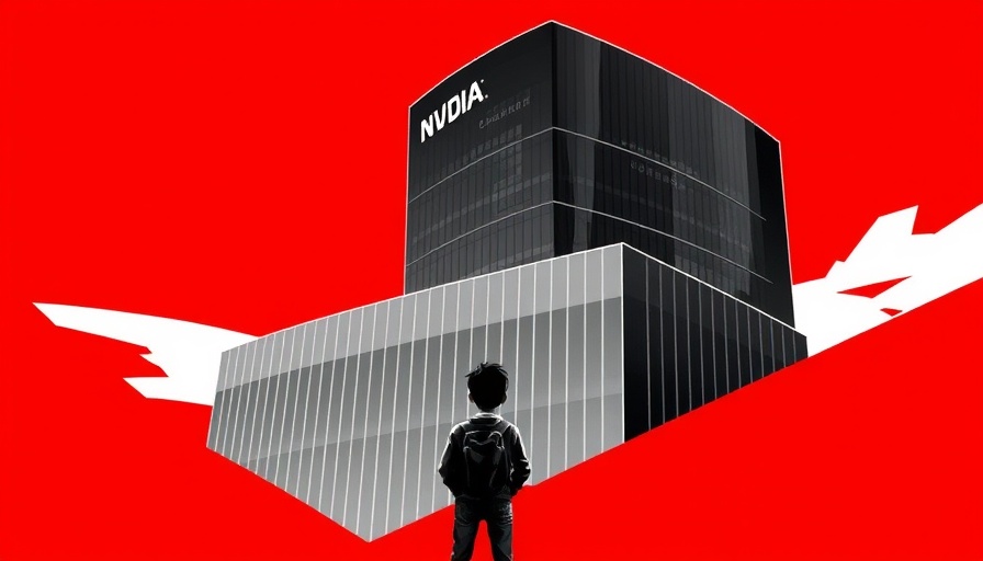 Legacy chips in US-China tech negotiations visual with Nvidia building