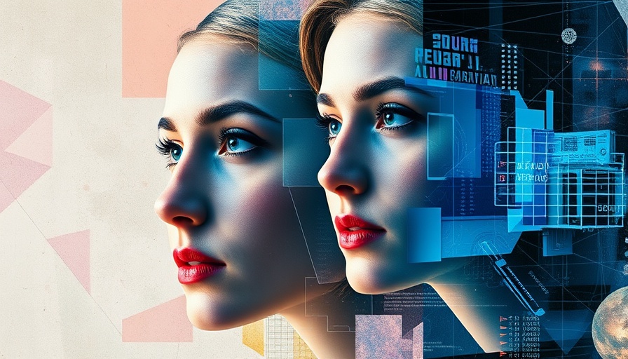 Abstract collage with a woman and quantum computer, representing quantum computing investment.