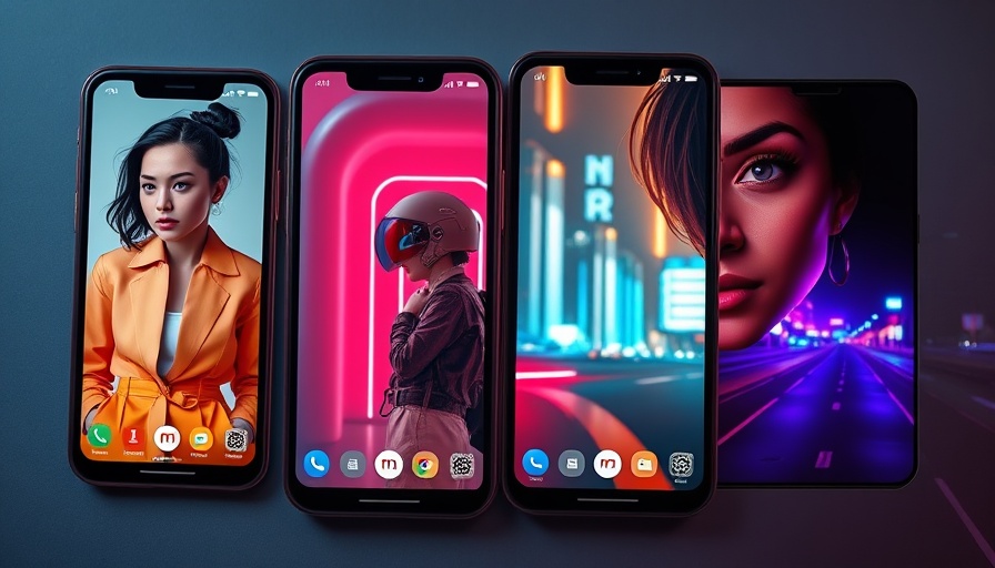 Dynamic collage of vibrant scenes on mobile interface