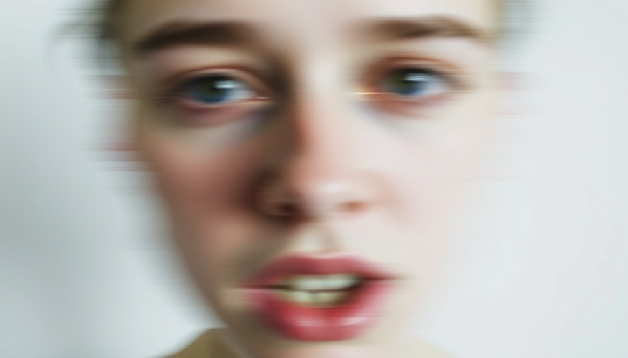 Abstract distorted face in artistic blur, AI tools concept.