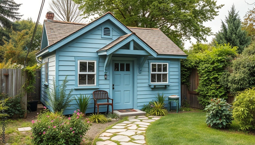 Charming outdoor cottage surrounded by greenery, available on Amazon.