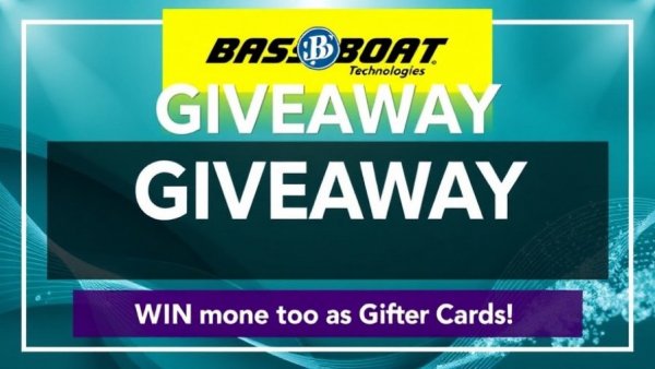 Bass Boat Technologies giveaway announcement with gift card details.