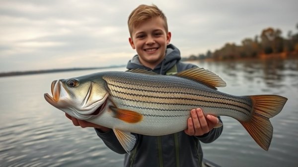 Late fall striper fishing success with large catch.