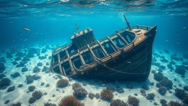 Garmin LiveScope shipwreck discovery underwater scene.