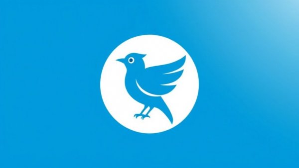 Blue bird logo emblem in vector art style.