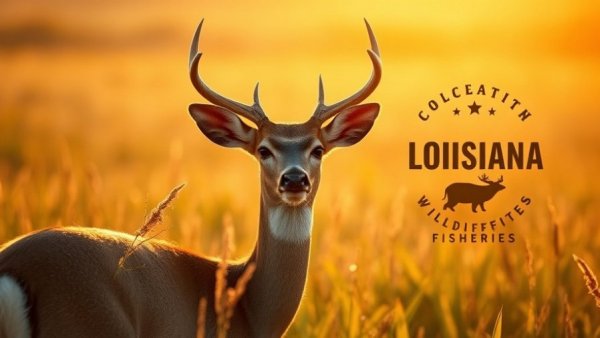 Louisiana Primitive Firearms Season with deer and emblem in field.