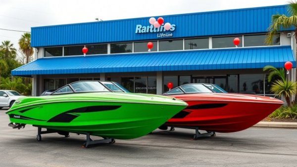 MasterCraft dealer in Washington with boats and balloons.
