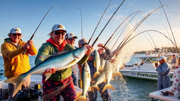 Exciting moments from fishing tournaments with anglers and catches.