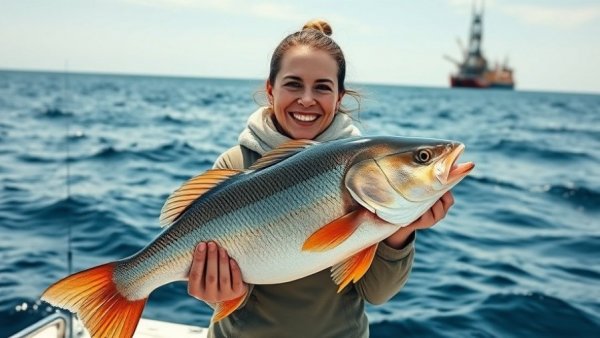 Woman on a fishing trip in Louisiana holding a fish.