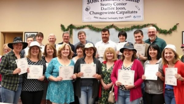 Louisiana Fishing Volunteer Instructors group photo holding certificates indoors.