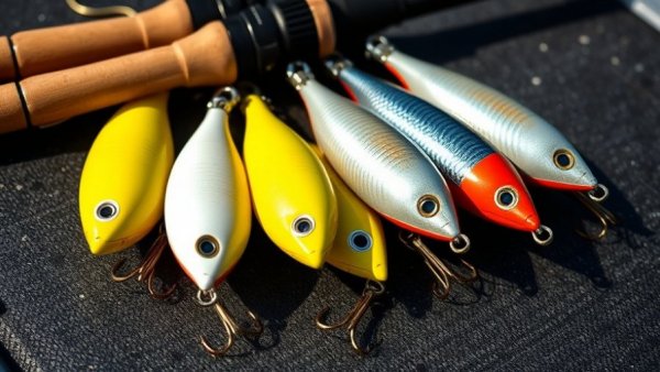Fishing rods with colorful crankbaits on a boat surface for crankbait tweaks.