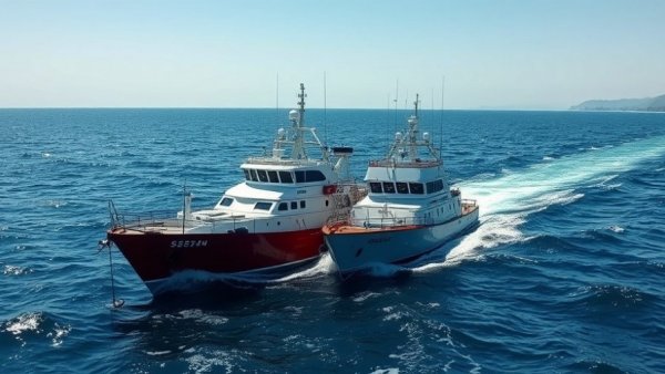 Large fishing vessels in Louisiana waters, capturing the essence of Louisiana fishing.