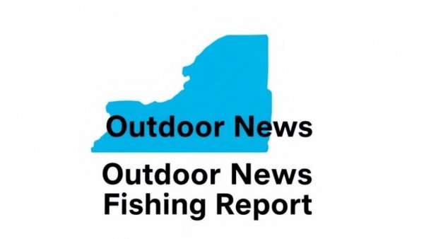 New York state map with Outdoor News Fishing Reports logo.