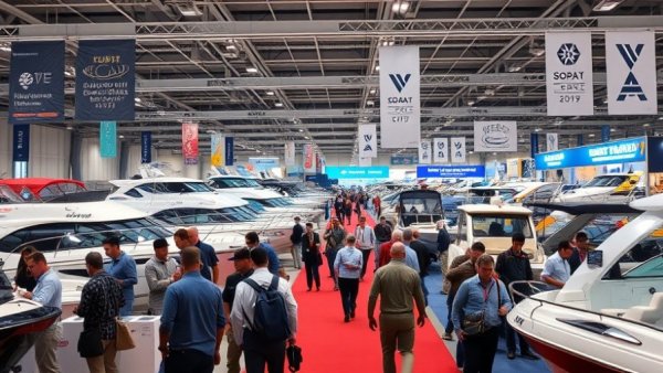 Chesapeake Bay Boat Show 2026 attendees explore modern boats.
