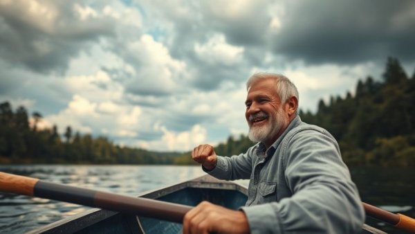 Man rowing boat on river for trout conservation 2025 achievements.