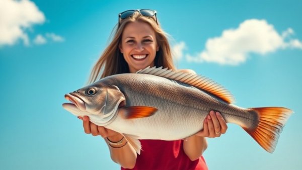 Woman enjoying fishing in Venice Louisiana with a flounder catch.