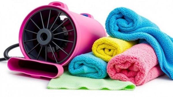 Drying tools for boats including towels and blower.