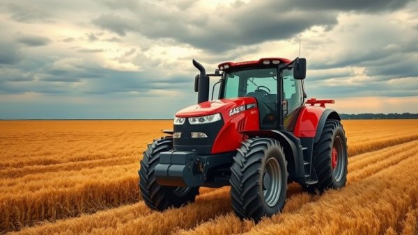 Case IH Puma Series tractor in a vast field under dramatic sky.