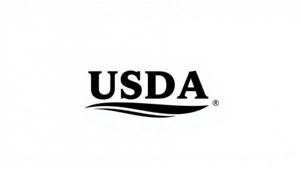 USDA logo in black and white, minimalist design.