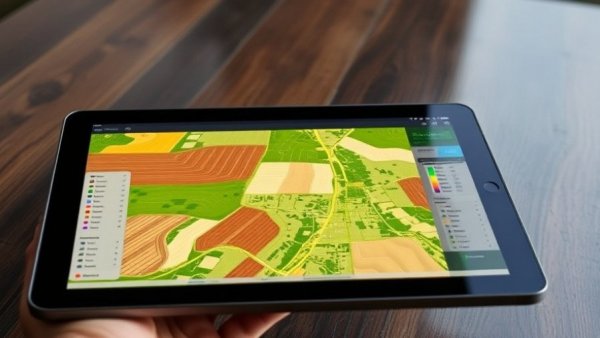 AgFiniti guidance line management on a tablet displaying crop data.