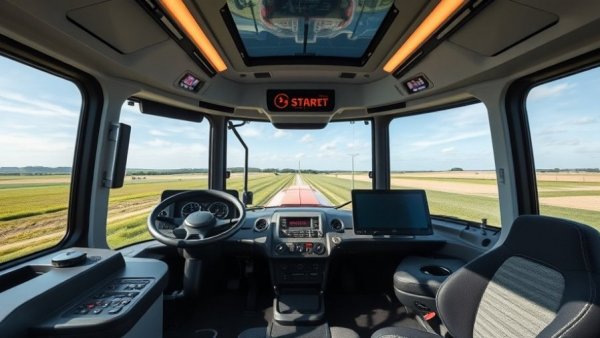 Modern tractor cabin interior showcasing 2026 agricultural machinery innovations.