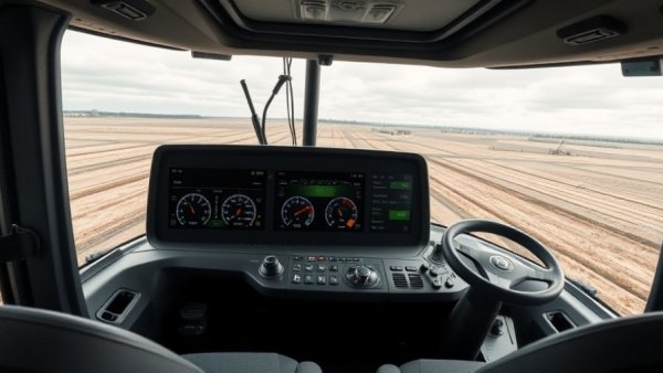 Modern tractor cabin for family farms planning with technology features.