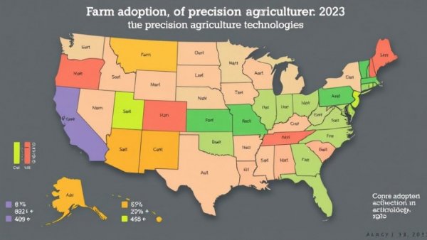 Map of U.S. farms using precision agriculture technologies in 2023.