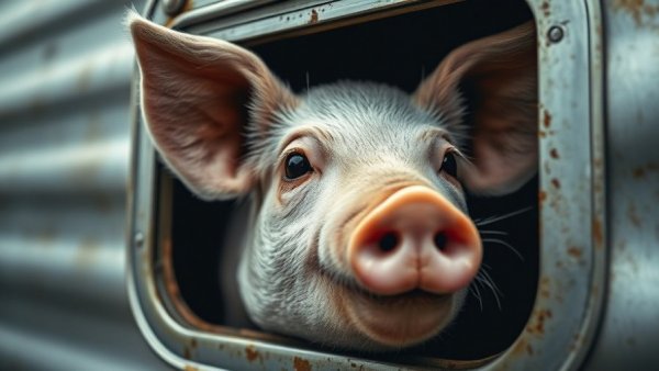 Pig in trailer for Swine Health Ontario PED case 2026.