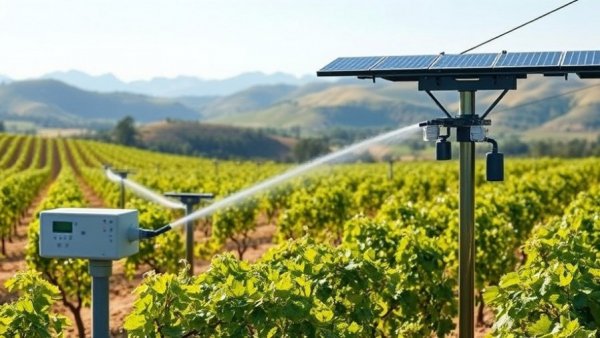 Precision farming in vineyard with advanced irrigation.