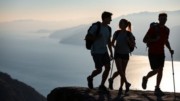 Youth Leadership Programs group hiking near a scenic coastal cliff.