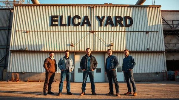 Omaya Yachts dealer in Spain team in front of Elica Yard building