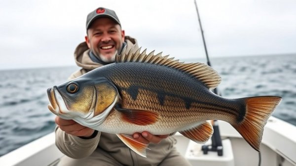 Angler with black sea bass on boat, showcasing Massachusetts Black Sea Bass regulations.