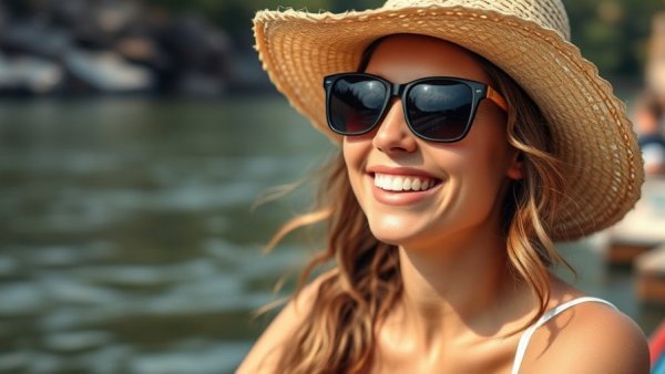 Woman enjoying the Colorado River, highlighting water conservation.
