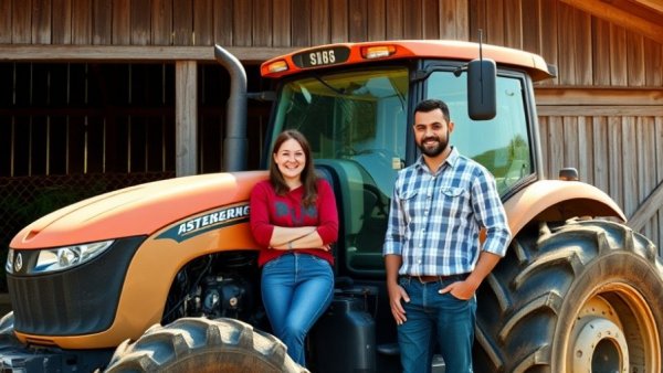National Farm Machinery Show 60 Years: Family with farm tractor.