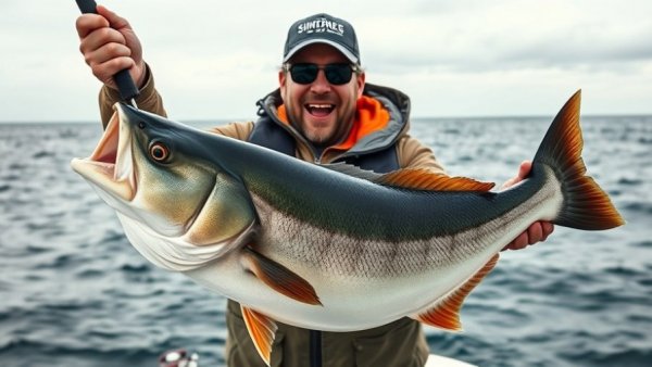 Fishermen with a catch in Rhode Island, capturing fishing excitement.