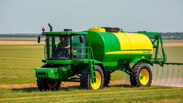 John Deere sprayer technology in action on a field, showcasing efficiency.