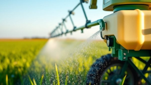 Precision farming technology with a modern sprayer in action.
