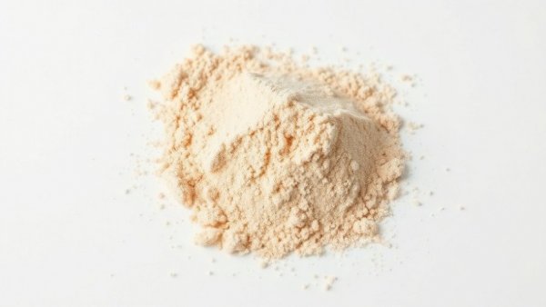 Scattered light beige powder depicting vitamin and amino acid supply chain gaps.