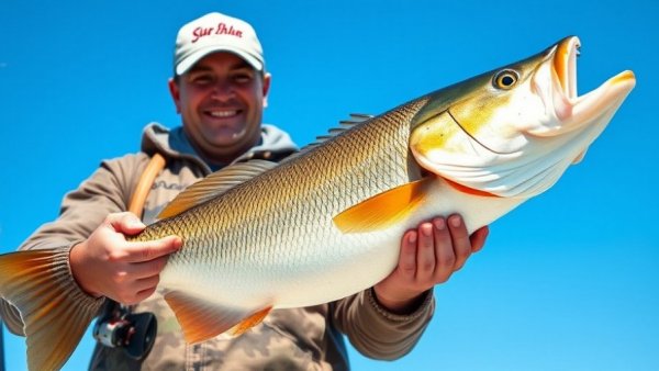 Angler celebrating at fishing tournament with large catch