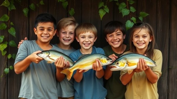 Enthusiastic anglers displaying fish catch at Lake Arthur, offering fishing tips.
