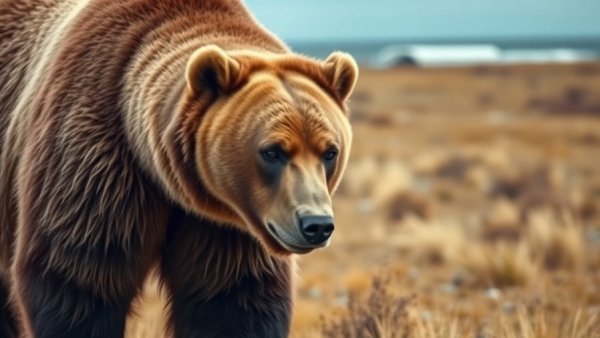 Close-up of grizzly bear in Alaska captured by collar cam